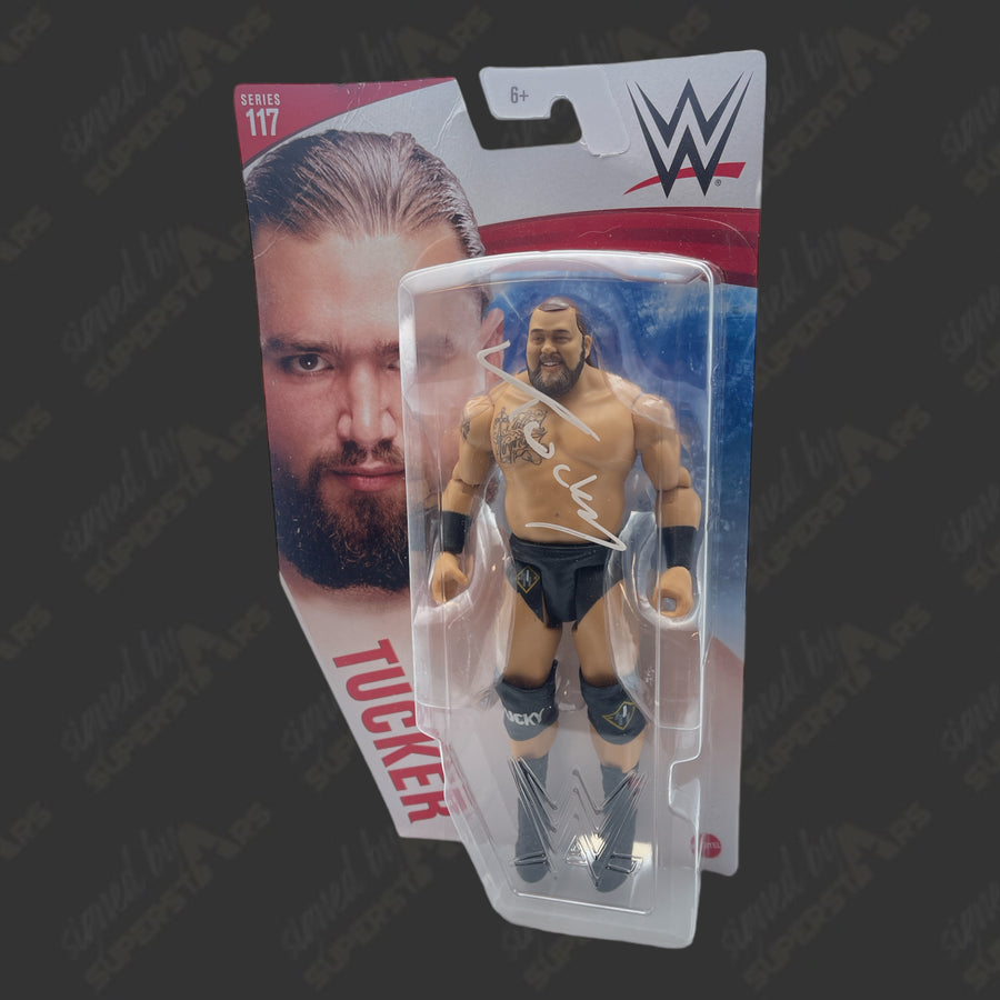 Tucker signed wwe series 117 action figure signed by superstars