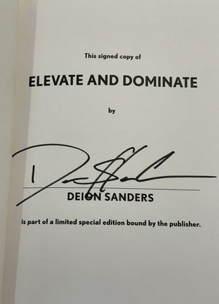 Deion Sanders signed Elevate and Dominate Book