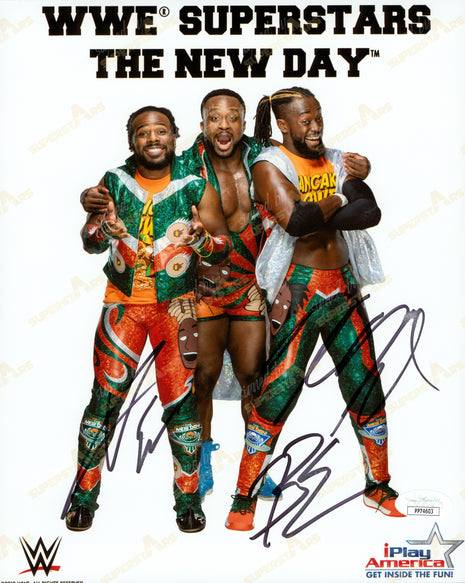 The New Day triple signed 8x10 Photo (w/ JSA)