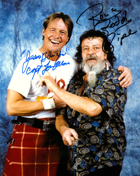 Rowdy Roddy Piper & Captain Lou Albano dual signed 8x10 Photo