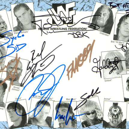 Multi-signed WWF 8x10 Autograph Placemat (11 Signatures!)