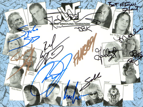 Multi-signed WWF 8x10 Autograph Placemat (11 Signatures!)