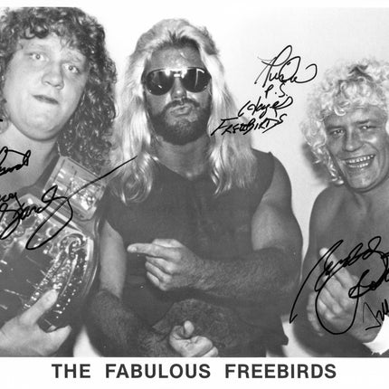 Michael Hayes, Terry Gordy & Buddy Roberts triple signed 8x10 Photo