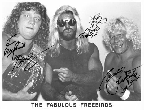 Michael Hayes, Terry Gordy & Buddy Roberts triple signed 8x10 Photo