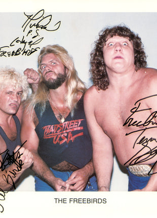 Michael Hayes, Terry Gordy & Buddy Roberts triple signed 8x10 Photo