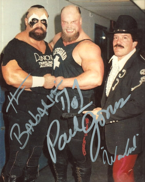 Powers of Pain - Warlord & Barbarian with Paul Jones triple signed 8x10 Photo