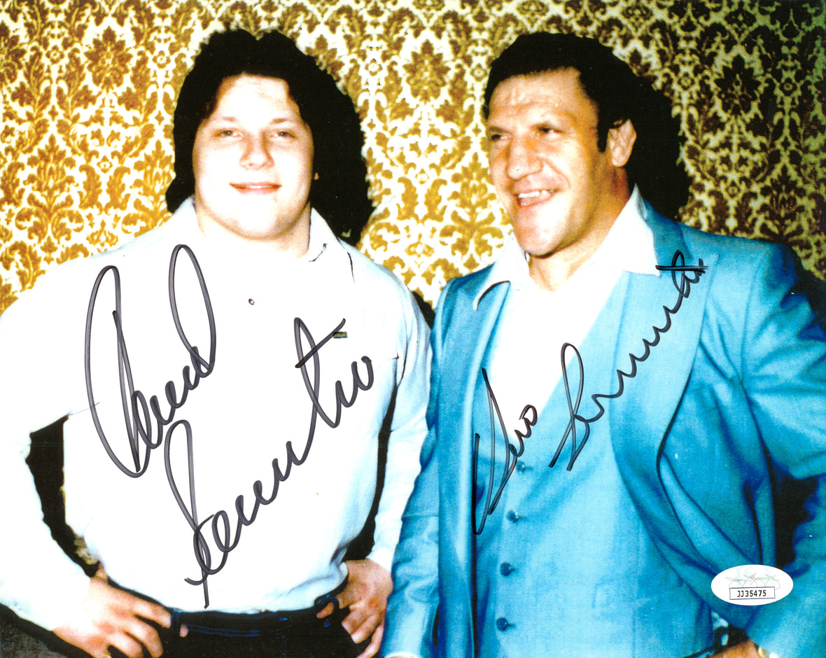 Bruno Sammartino & David Sammartino dual signed 8x10 Photo (w/ JSA