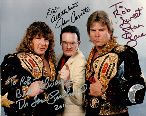 Jim Cornette, Stan Lane & Tom Prichard triple signed 8x10 Photo