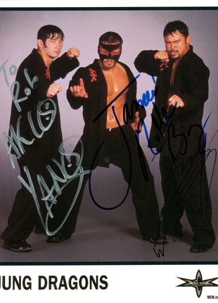 Jung Dragons - Kaz Hayashi, Yang & Jamie-San triple signed 8x10 Photo