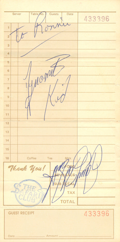 Davey Boy Smith & Dynamite Kid signed Store Check (w/ JSA)