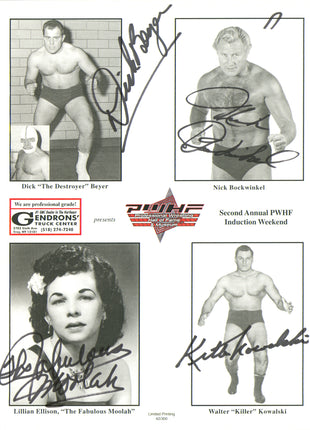 Nick Bockwinkel, Fabulous Moolah, Killer Kowalski & Dick Beyer multi-signed 8x10 Photo