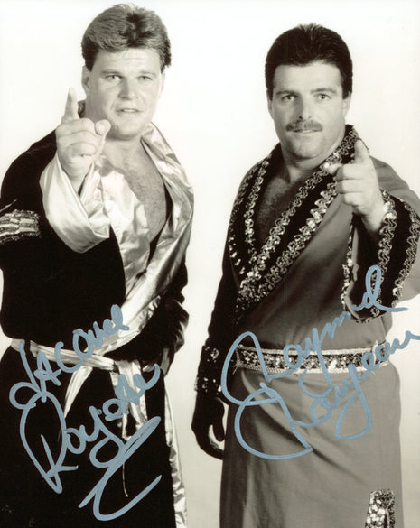 Jacques & Raymond Rougeau dual signed 8x10 Photo