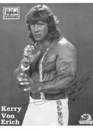 Kerry Von Erich signed 8x10 Photo