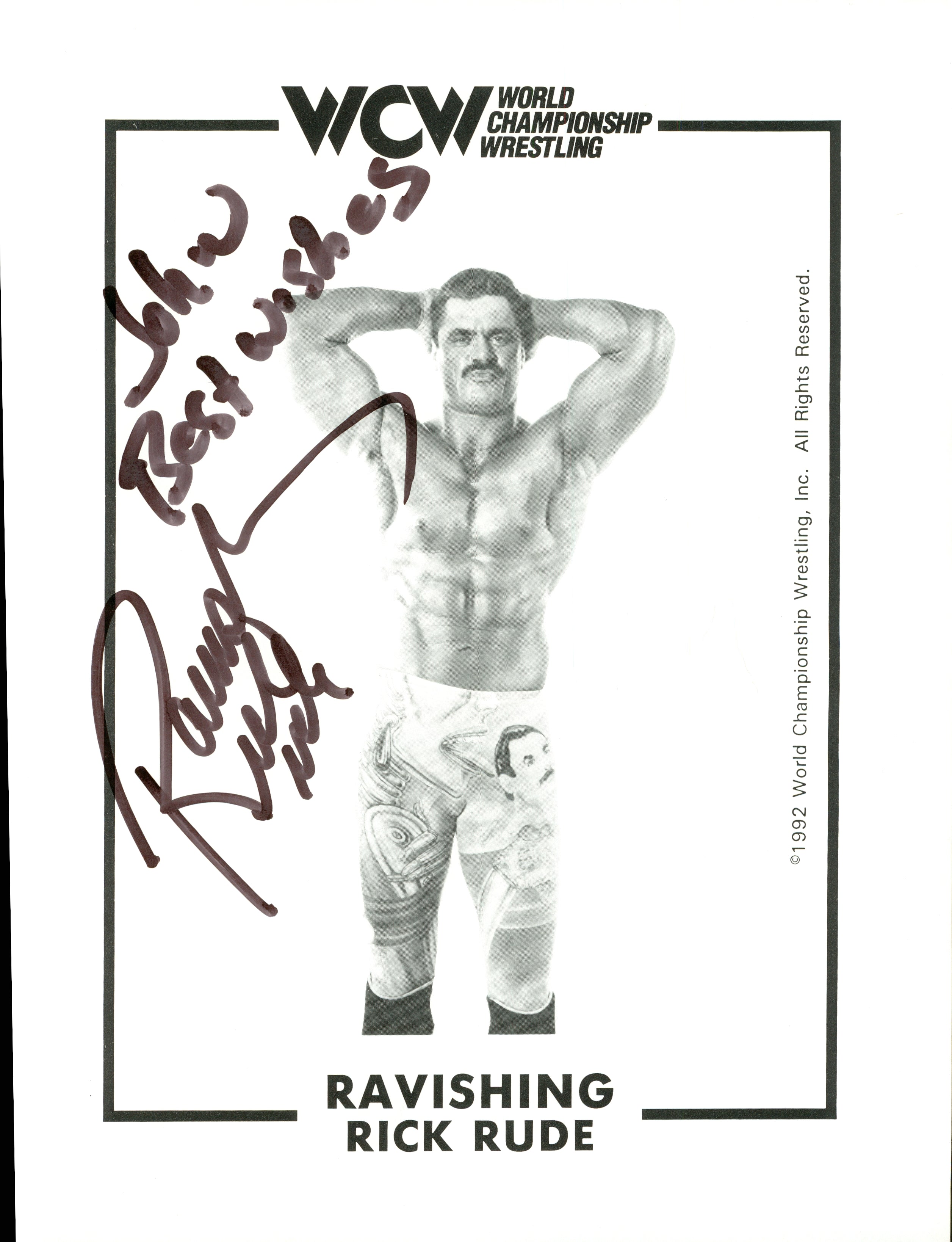 Ravishing Rick Rude signed 8x10 Photo – Signed By Superstars