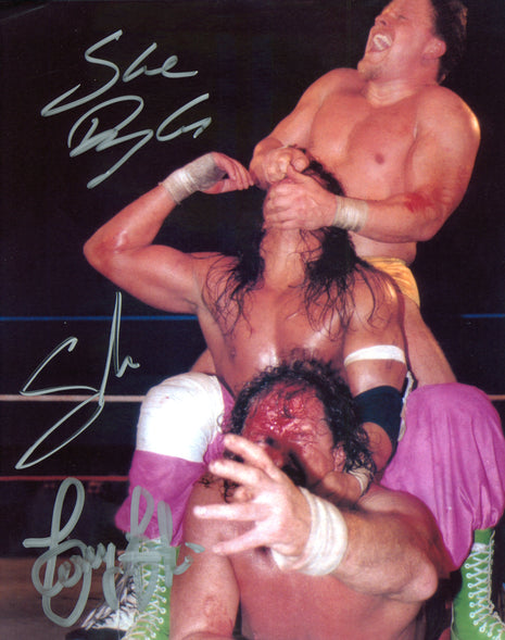 Sabu, Shane Douglas & Terry Funk triple signed 8x10 Photo