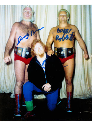 Sir Oliver Humperdink, Buddy Jack Roberts & Jerry Brown triple signed 8x10 Photo