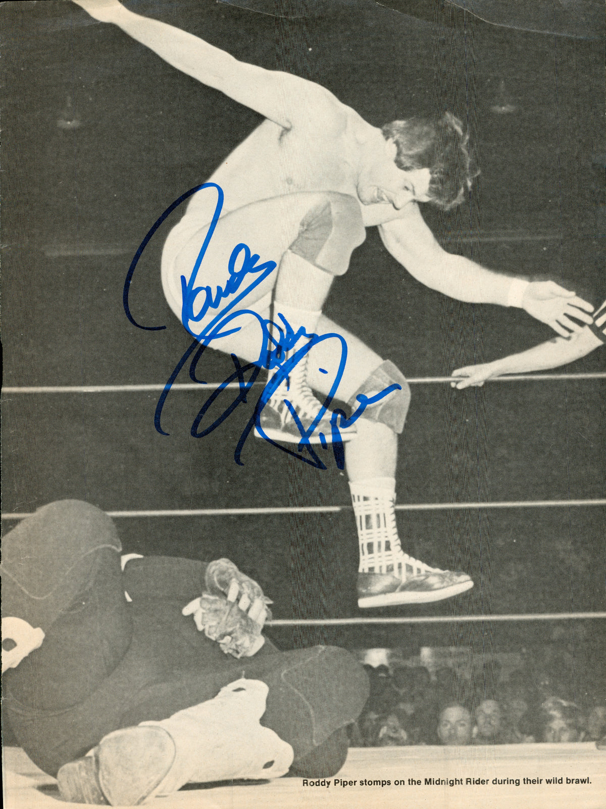 Rowdy Roddy Piper signed Magazine Page – Signed By Superstars