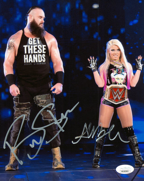 Braun Strowman & Alexa Bliss signed 8x10 Photo (w/ JSA)