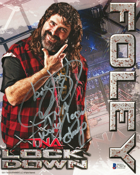 Mick Foley signed 8x10 Photo (w/ Beckett)