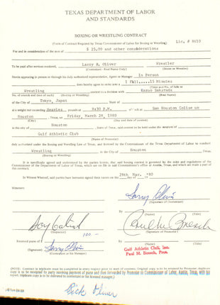 Rip Oliver signed Contract from Houston Wrestling