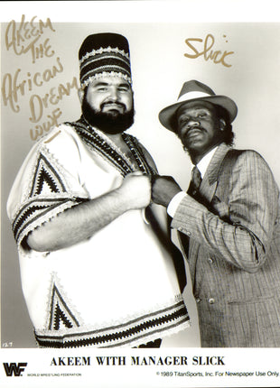 Akeem & Slick dual signed 8x10 Photo