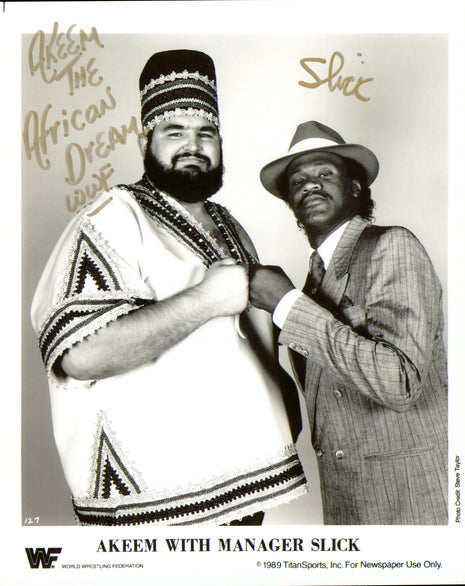 Akeem & Slick dual signed 8x10 Photo