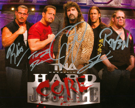 Tommy Dreamer, Mick Foley, Stevie Richards, Rhino & Raven multi-signed 8x10 Photo