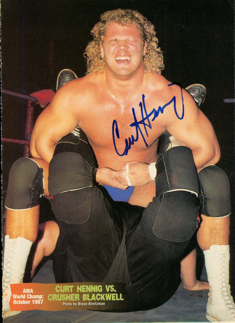 Curt Hennig signed Magazine Page