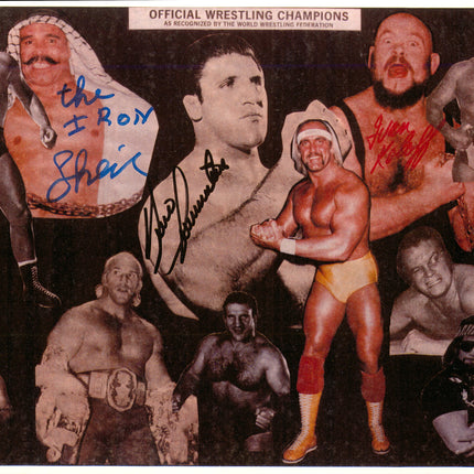 Ivan Koloff, Bruno Sammartino & Iron Sheik triple signed 8x10 Photo