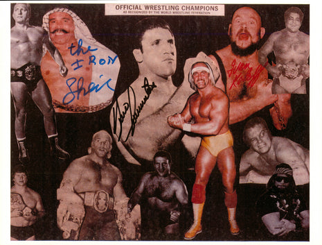 Ivan Koloff, Bruno Sammartino & Iron Sheik triple signed 8x10 Photo