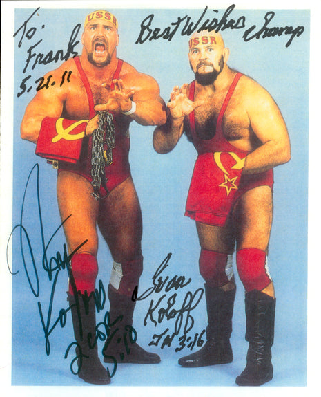 Ivan Koloff & Nikita Koloff dual signed 8x10 Photo