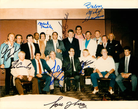 Ray Stevens, Lou Thez, The Crusher, Nick Bockwinkel, Mark Tendler, Killer Kowalski, Gene Kiniski, Baron Mikel Scicluna mult-signed 8x10 Photo