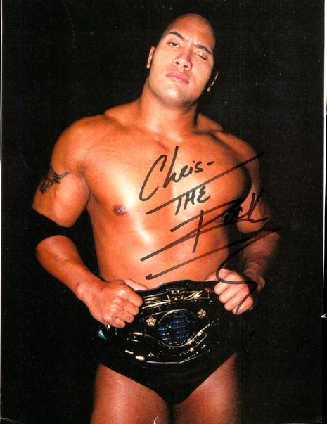 The Rock signed 8x10 Photo (w/ JSA)