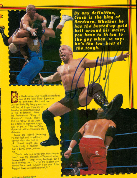 Crash Holly signed Magazine Page