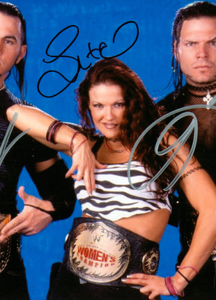 Matt Hardy, Jeff Hardy & Lita triple signed 8x10 Photo (w/ JSA)
