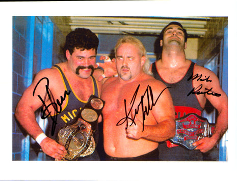Kevin Sullivan, Rick Steiner & Mike Rotunda triple signed 8x10 Photo