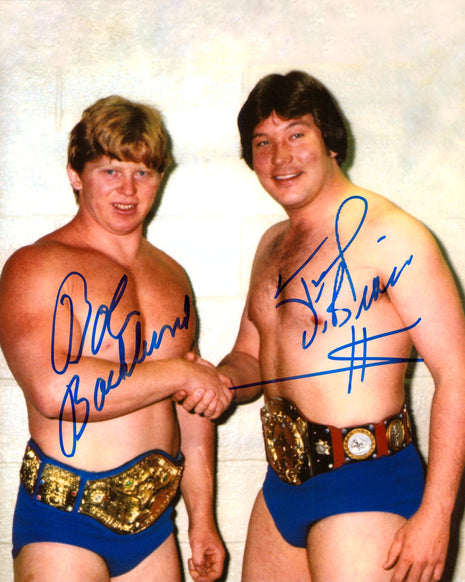 Bob Backlund & Ted DiBiase dual signed 8x10 Photo