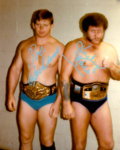 Bob Backlund & Harley Race dual signed 8x10 Photo