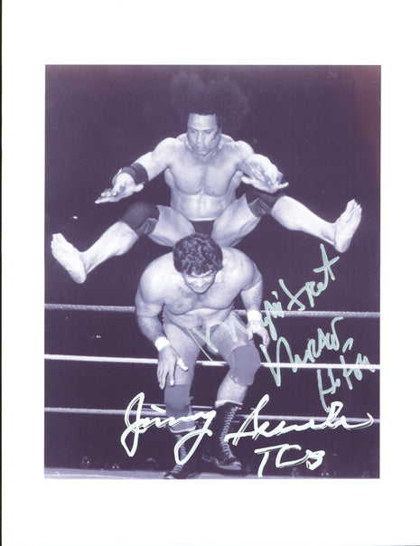 Jimmy Snuka & Don Muraco dual signed 8x10 Photo