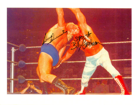 Bruno Sammartino & Billy Graham dual signed 8x10 Photo