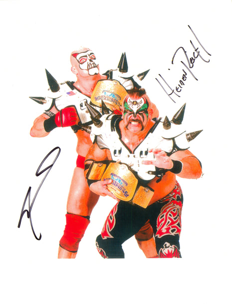 Roadwarrior Animal and Heidenreich dual signed 8x10 Photo