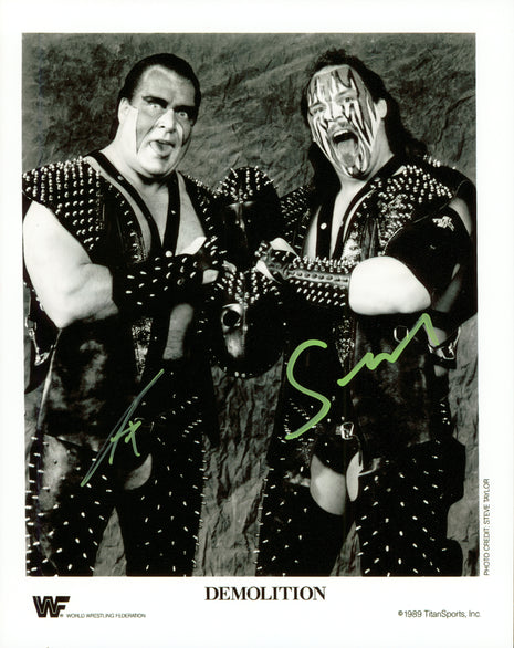 Demolition Ax & Smash dual signed 8x10 Photo