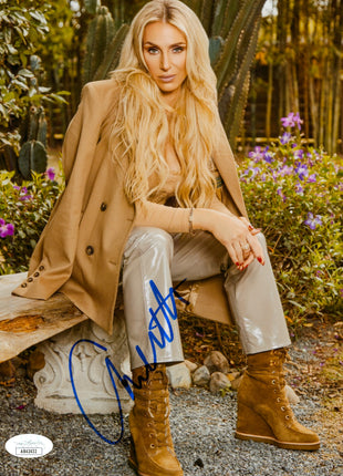 Charlotte Flair signed Metallic 8x10 Photo (w/ JSA)