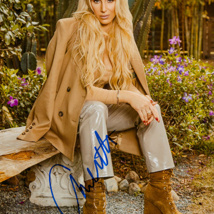 Charlotte Flair signed Metallic 8x10 Photo (w/ JSA)