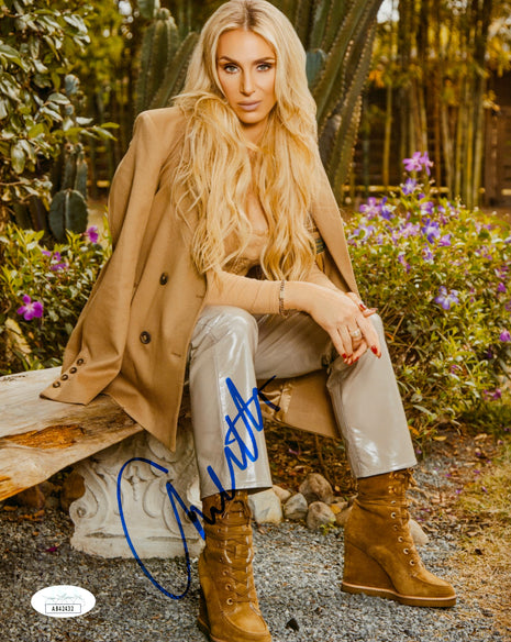 Charlotte Flair signed Metallic 8x10 Photo (w/ JSA)