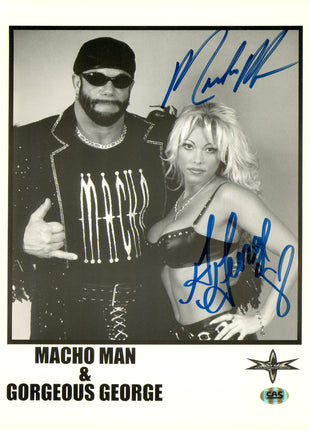 Macho Man Randy Savage & Gorgeous George signed 8x10 Photo