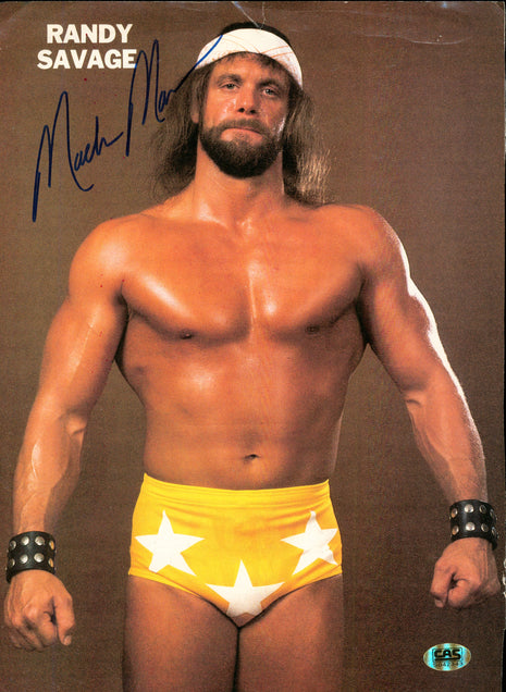 Macho Man Randy Savage signed Magazine Page