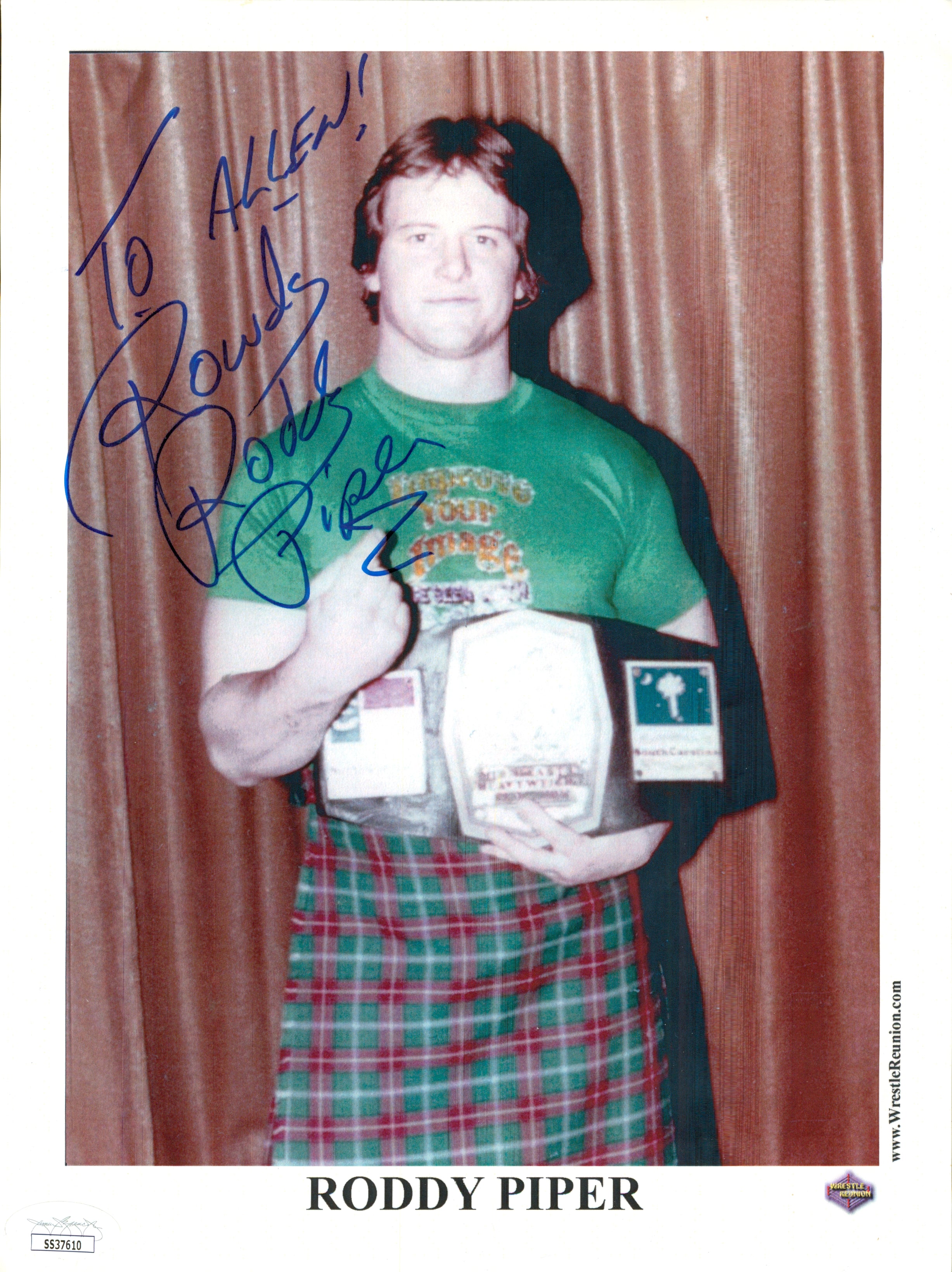 Rowdy Roddy Piper signed 8x10 Photo (w/ JSA) – Signed By Superstars