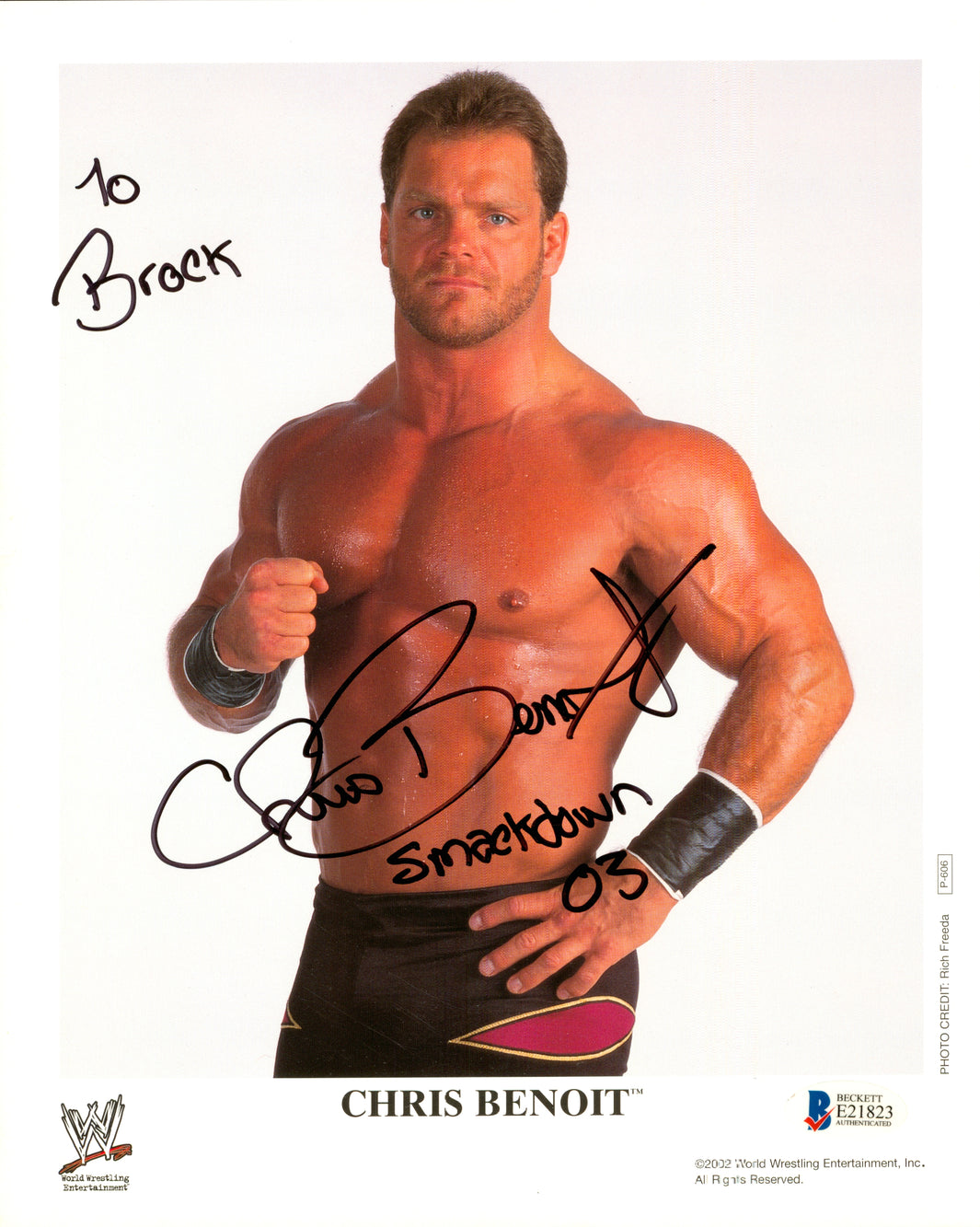 Chris Benoit signed 8x10 Photo (w/ Beckett) – Signed By Superstars