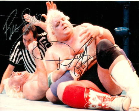 Dusty Rhodes & Ric Flair dual signed 8x10 Photo